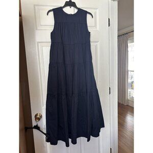 NWOT-- CO-Essentials navy tiered cotton maxi dress--size small